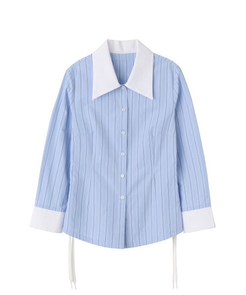 SHOELACE SHIRRING SHIRT CLASSIC BLUE