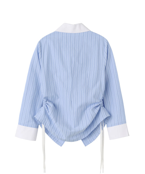 SHOELACE SHIRRING SHIRT CLASSIC BLUE