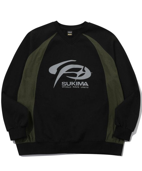 RAGLAN PANEL SWEATSHIRT - 3 COLORS BLACK