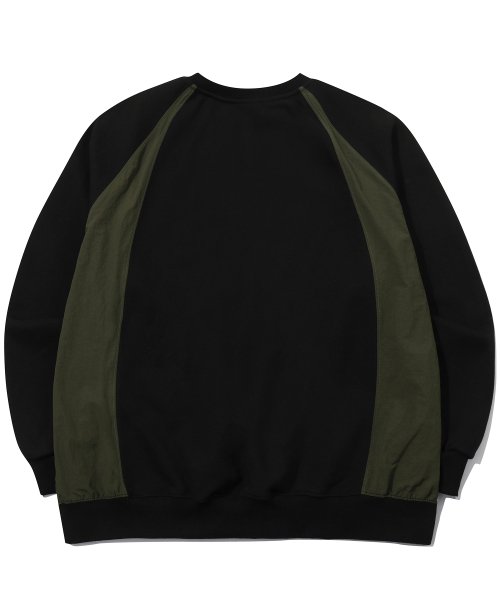 RAGLAN PANEL SWEATSHIRT - 3 COLORS BLACK