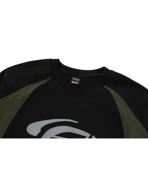 RAGLAN PANEL SWEATSHIRT - 3 COLORS BLACK