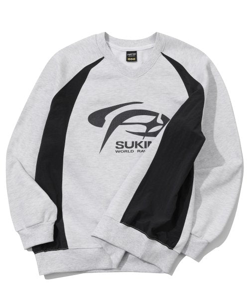 RAGLAN PANEL SWEATSHIRT - 3 COLORS WHITE