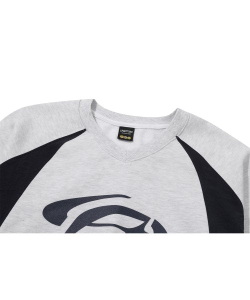 RAGLAN PANEL SWEATSHIRT - 3 COLORS WHITE