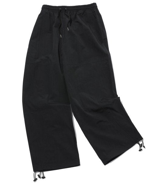 SHIRRING WIDE NYLON PANTS - 3 COLORS BLACK