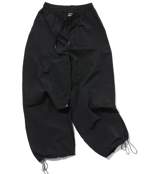 SHIRRING WIDE NYLON PANTS - 3 COLORS BLACK