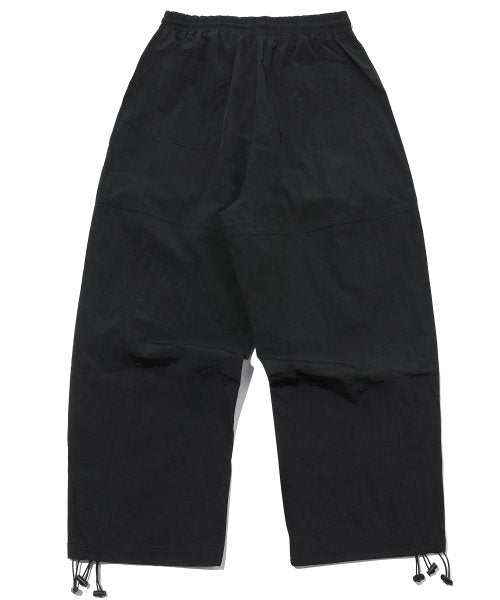 SHIRRING WIDE NYLON PANTS - 3 COLORS BLACK