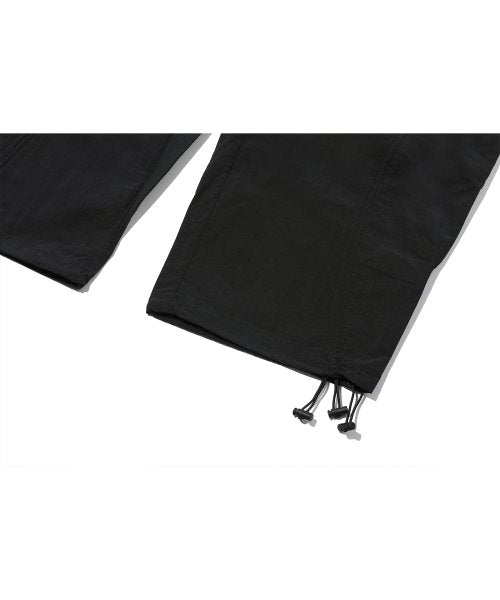 SHIRRING WIDE NYLON PANTS - 3 COLORS BLACK