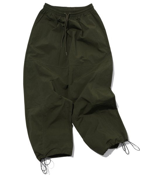 SHIRRING WIDE NYLON PANTS - 3 COLORS KHAKI