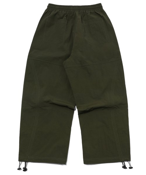 SHIRRING WIDE NYLON PANTS - 3 COLORS KHAKI