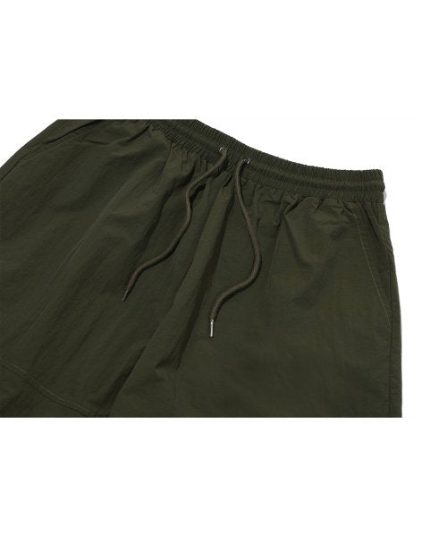 SHIRRING WIDE NYLON PANTS - 3 COLORS KHAKI