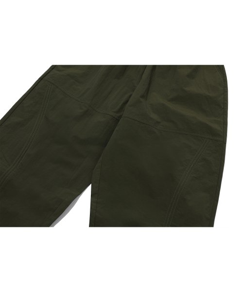 SHIRRING WIDE NYLON PANTS - 3 COLORS KHAKI