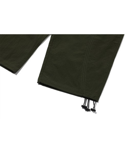 SHIRRING WIDE NYLON PANTS - 3 COLORS KHAKI