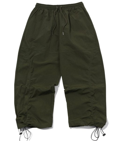SHIRRING WIDE NYLON PANTS - 3 COLORS KHAKI