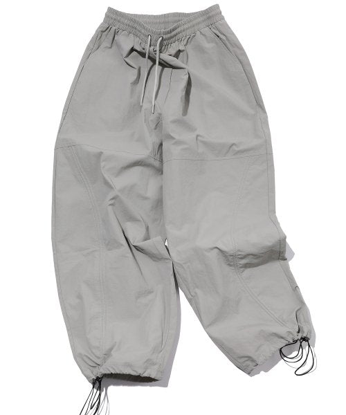 SHIRRING WIDE NYLON PANTS - 3 COLORS GREY