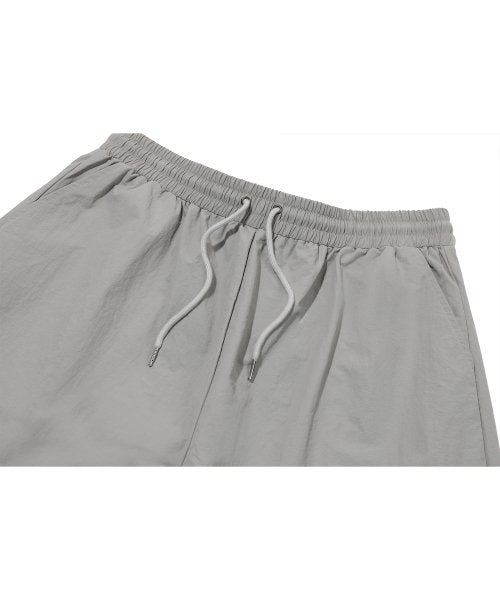 SHIRRING WIDE NYLON PANTS - 3 COLORS GREY