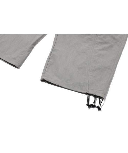 SHIRRING WIDE NYLON PANTS - 3 COLORS GREY