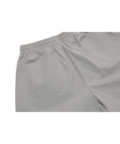 SHIRRING WIDE NYLON PANTS - 3 COLORS GREY
