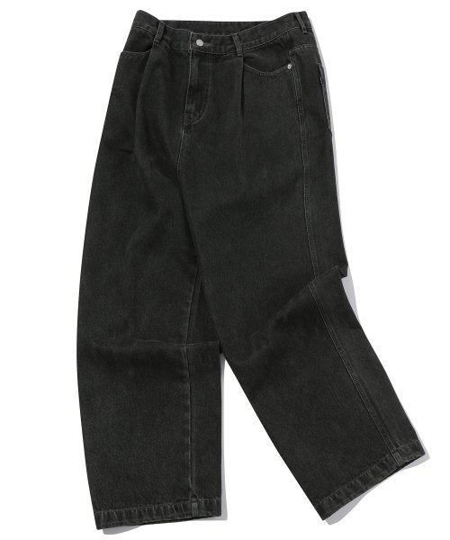 WIDE DENIM PANTS - 3 COLORS BLACK