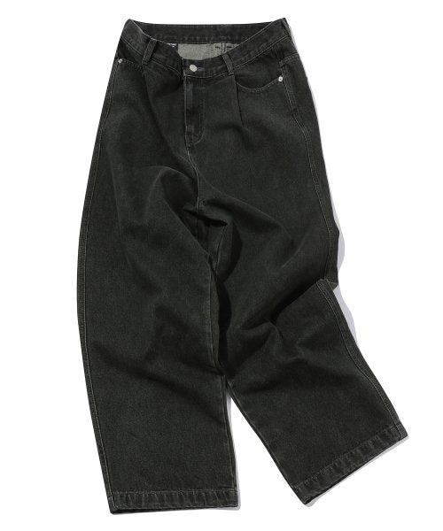 WIDE DENIM PANTS - 3 COLORS BLACK