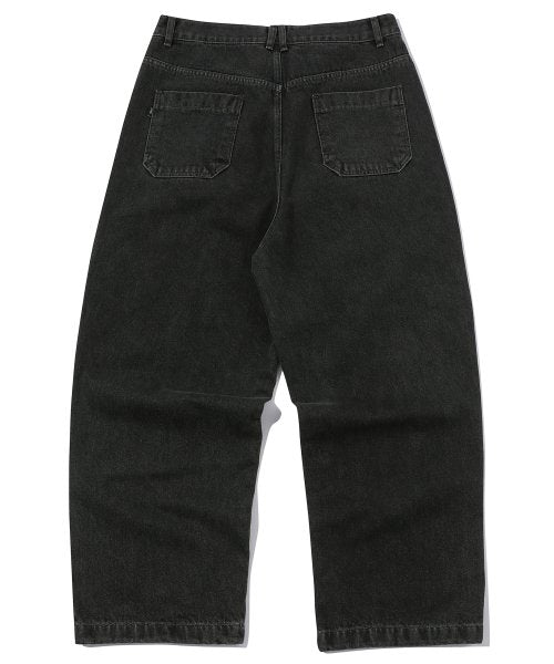 WIDE DENIM PANTS - 3 COLORS BLACK