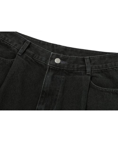 WIDE DENIM PANTS - 3 COLORS BLACK