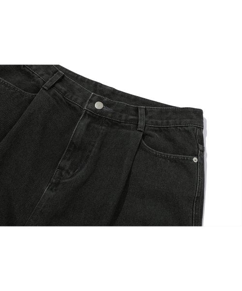 WIDE DENIM PANTS - 3 COLORS BLACK