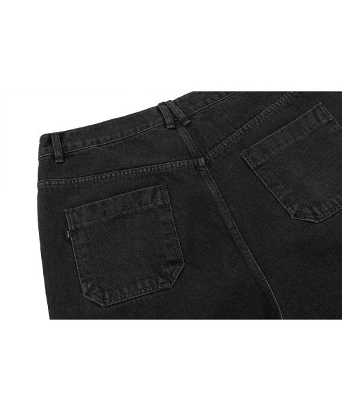 WIDE DENIM PANTS - 3 COLORS BLACK
