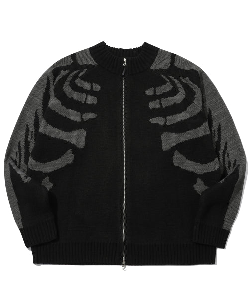2-WAY KNIT ZIP-UP - 3 COLORS BLACK