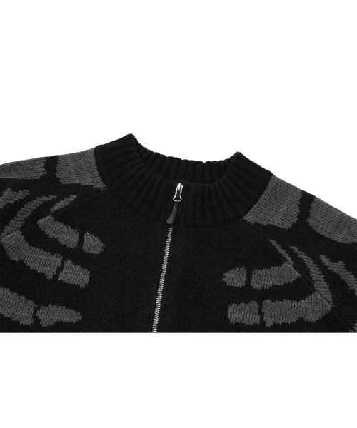 2-WAY KNIT ZIP-UP - 3 COLORS BLACK