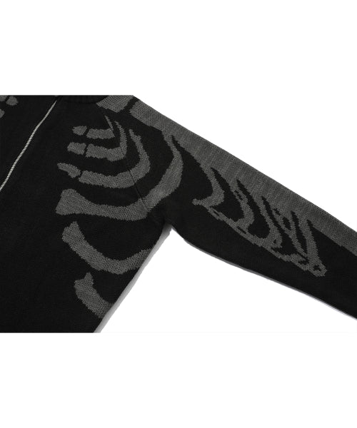 2-WAY KNIT ZIP-UP - 3 COLORS BLACK