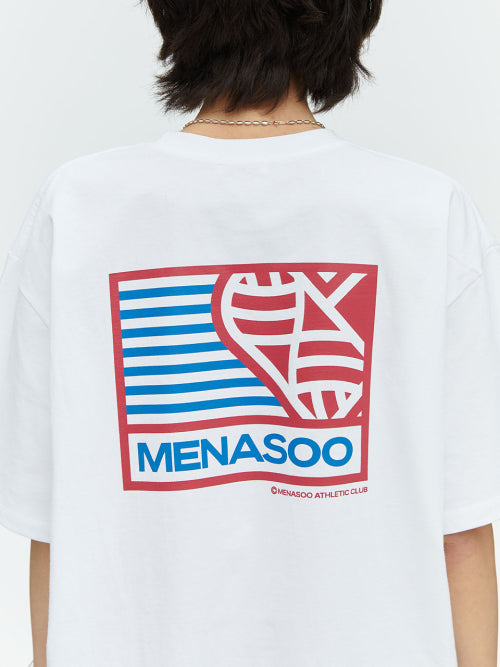 SMALL HEARTTRACK OVER FIT TEE - 3 COLORS WHITE
