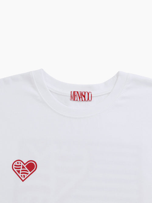 SMALL HEARTTRACK OVER FIT TEE - 3 COLORS WHITE
