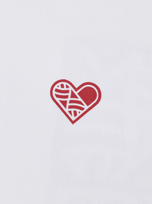 SMALL HEARTTRACK OVER FIT TEE - 3 COLORS WHITE