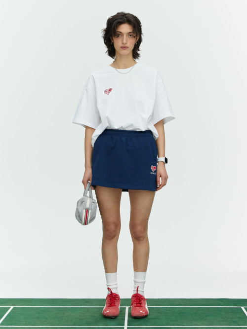 SMALL HEARTTRACK OVER FIT TEE - 3 COLORS WHITE