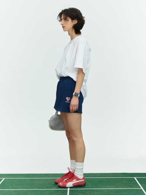 SMALL HEARTTRACK OVER FIT TEE - 3 COLORS WHITE