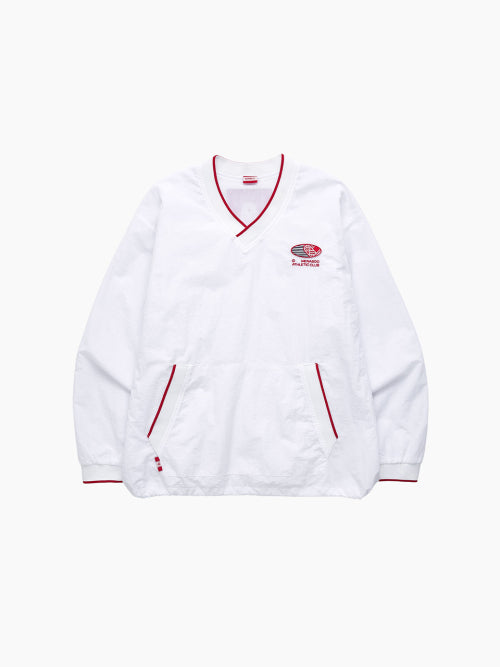 HEARTTRACK VNECK NYLON ANORAK JACKET - 3 COLORS WHITE