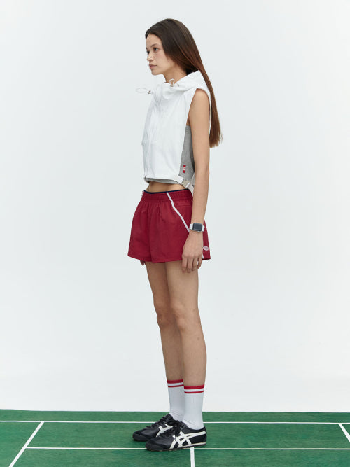 RUNNING TRACK NYLON SHORTS - 3 COLORS RED