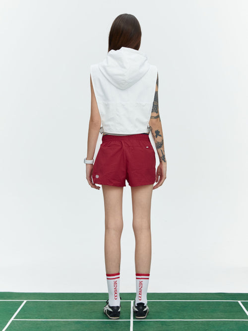 RUNNING TRACK NYLON SHORTS - 3 COLORS RED