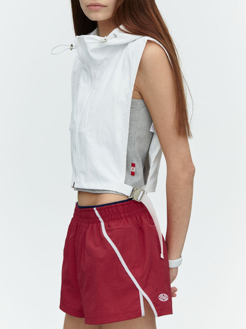 RUNNING TRACK NYLON SHORTS - 3 COLORS RED