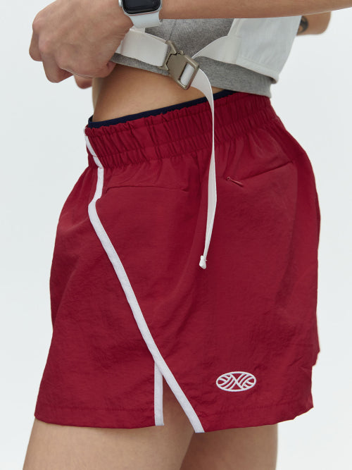 RUNNING TRACK NYLON SHORTS - 3 COLORS RED