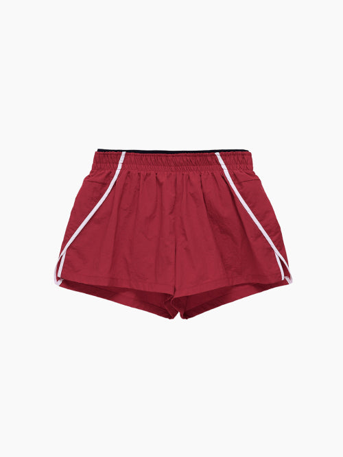 RUNNING TRACK NYLON SHORTS - 3 COLORS RED
