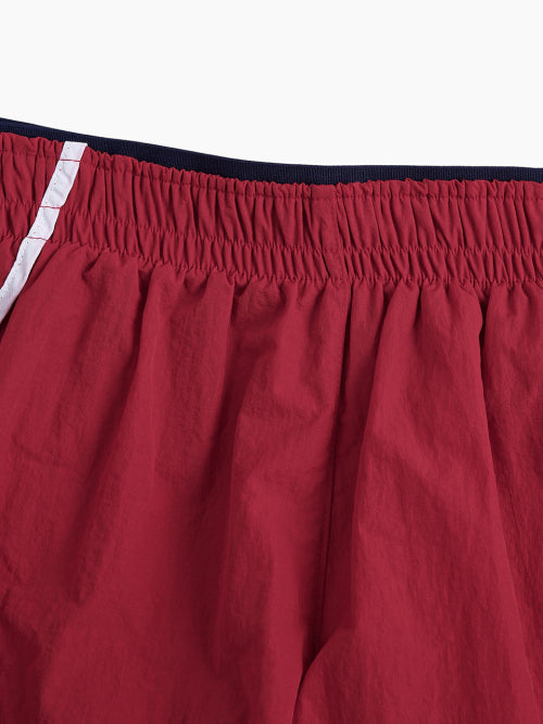 RUNNING TRACK NYLON SHORTS - 3 COLORS RED