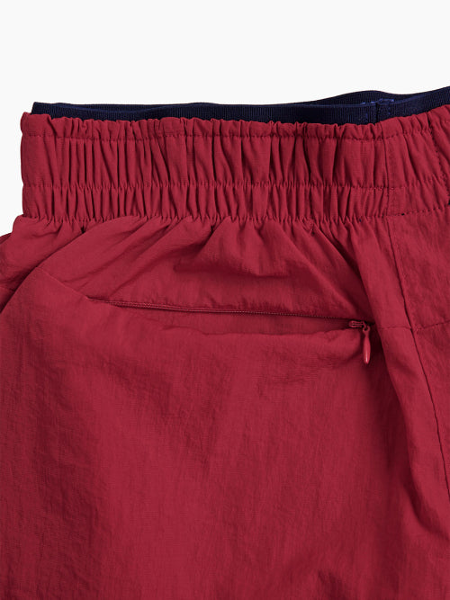 RUNNING TRACK NYLON SHORTS - 3 COLORS RED