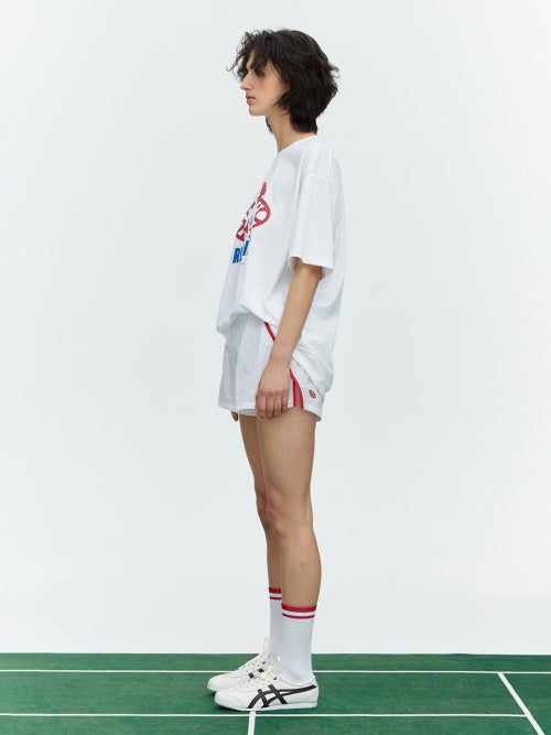 RUNNING TRACK NYLON SHORTS - 3 COLORS WHITE