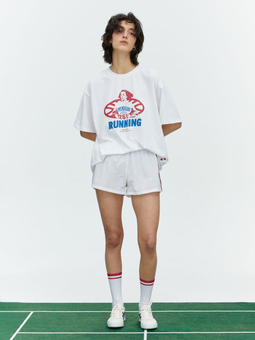 RUNNING TRACK NYLON SHORTS - 3 COLORS WHITE