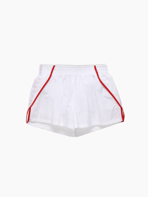 RUNNING TRACK NYLON SHORTS - 3 COLORS WHITE