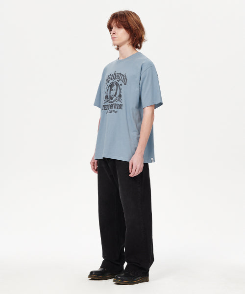 TWO SKULL ROCK TEE BL - 2 COLORS