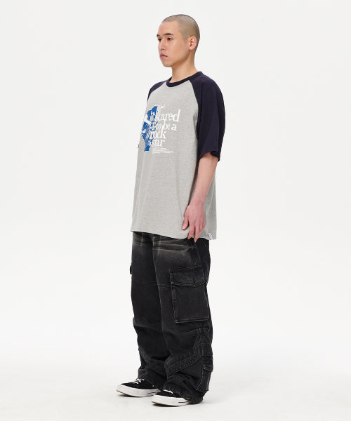 ROCKSTAR RAGLAN TEE GREY