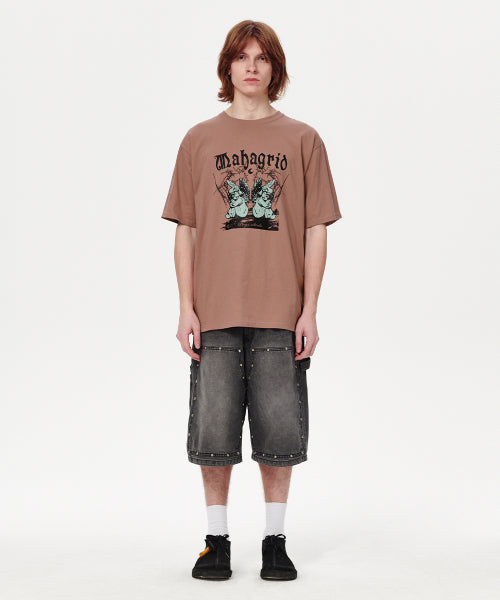 SLEEPING ANGELS TEE RED BEIGE
