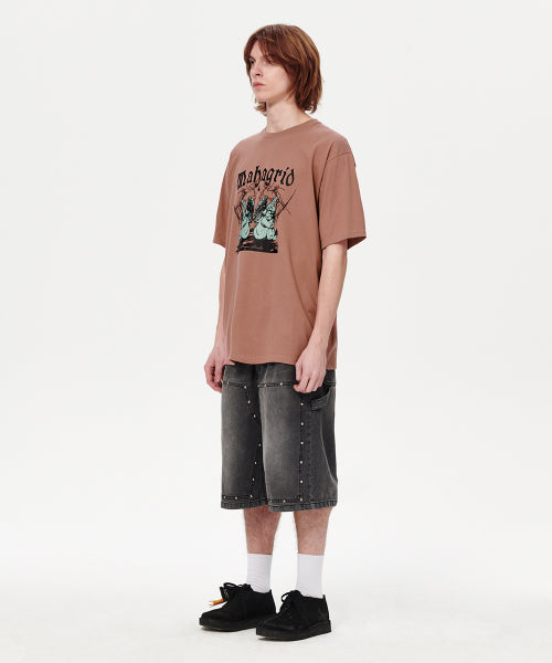 SLEEPING ANGELS TEE RED BEIGE